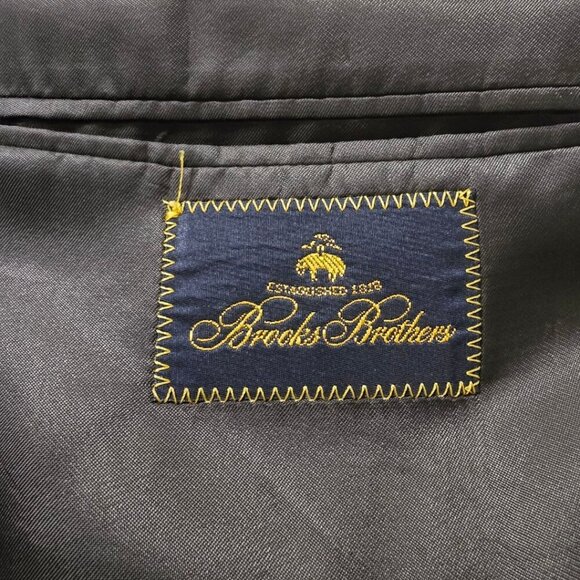 Brooks Brothers Gray Windowpane Single Breasted Wool Blazer Sz 45R - Picture 10 of 13